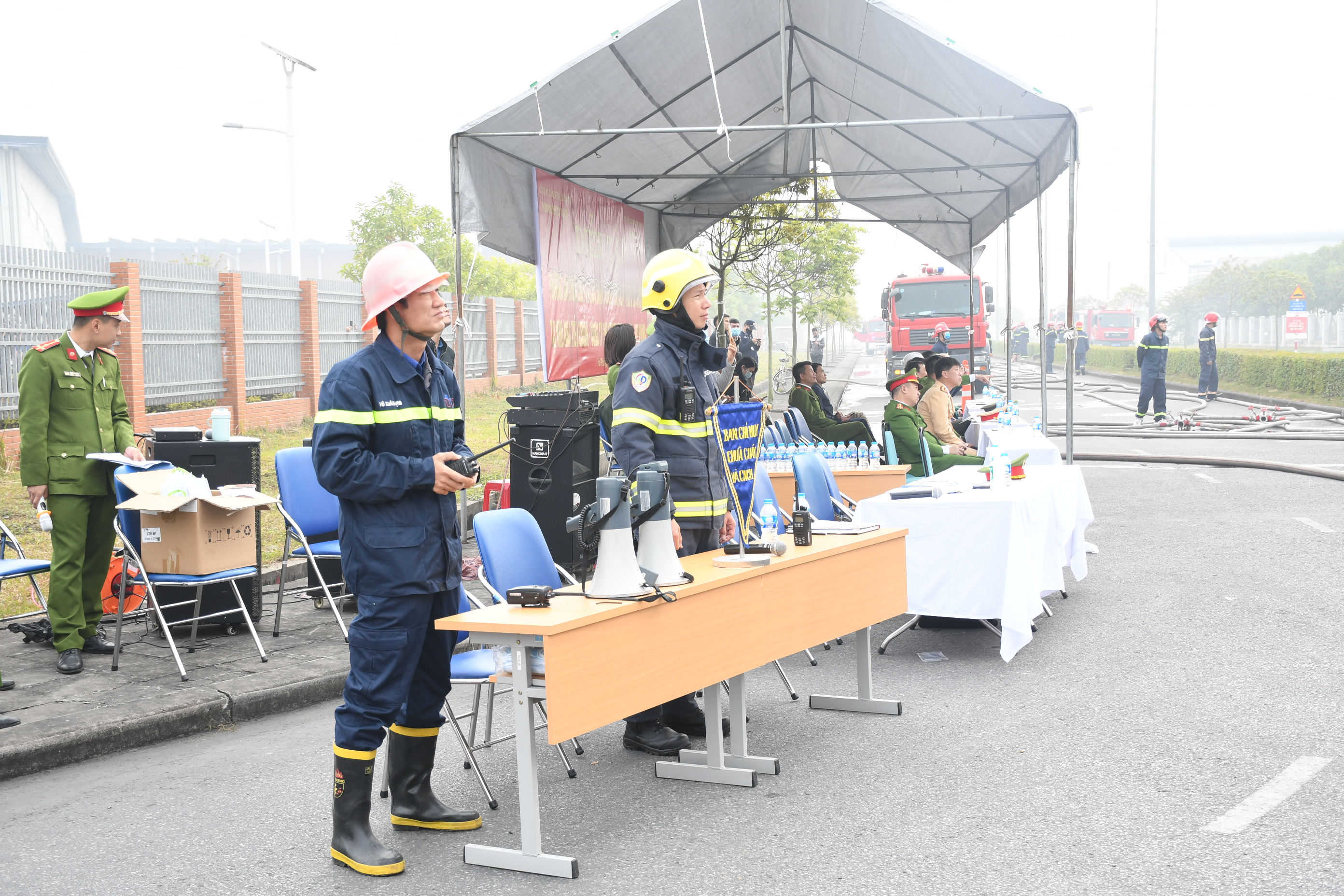 Diễn tập phương án chữa cháy và cứu nạn, cứu hộ tại  khu công nghiệp Nomura